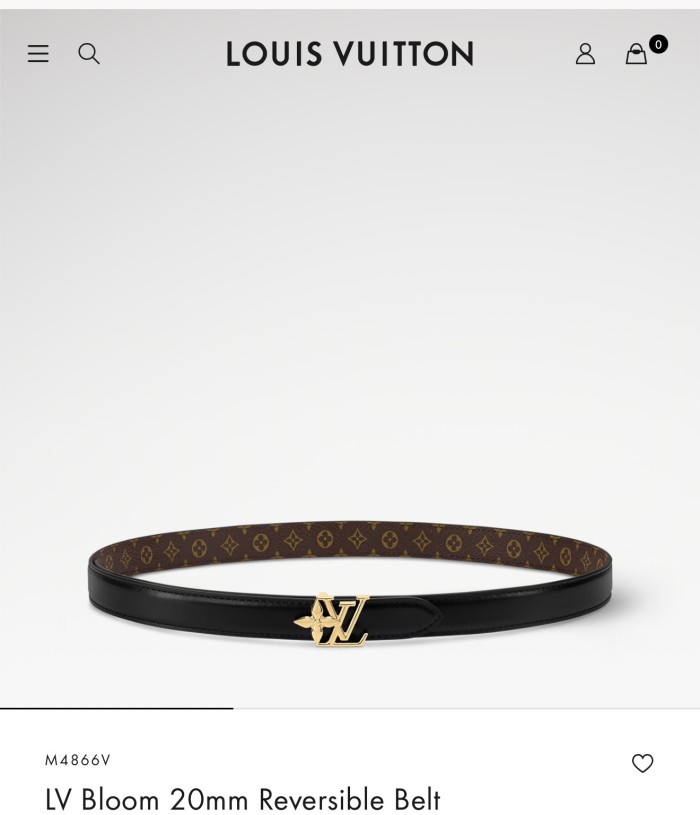 LV Bloom 20MM REVERSIBLE BELT FZYD273