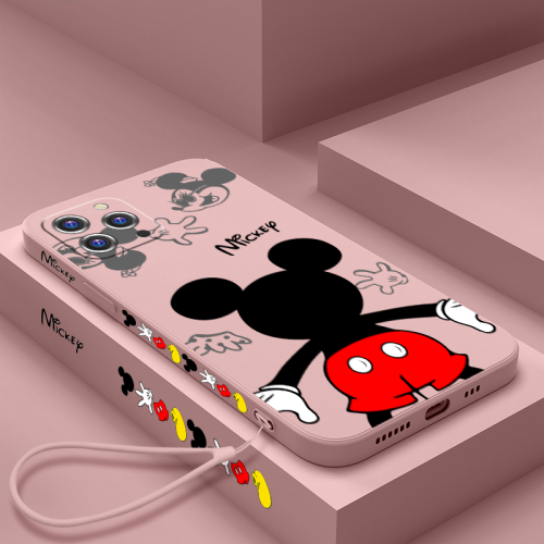 【迪士尼系列】米奇背影液態矽膠iphone保護殼 下訂2件附贈「行動電源」