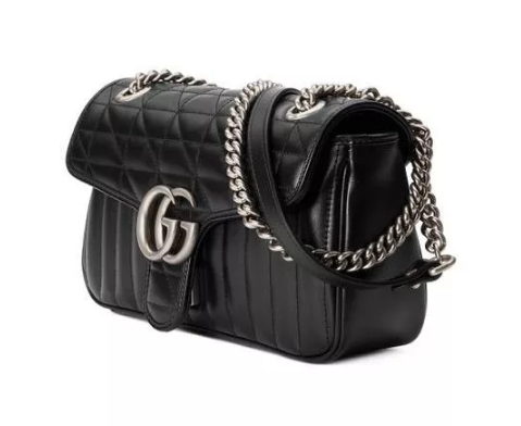 Gucci Women's Black gg Marmont Small Shoulder Bag
