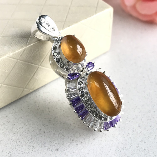 Myanmar emerald ring face (2 pieces)