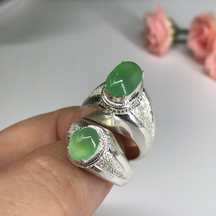 Myanmar emerald ring face (2 piece)