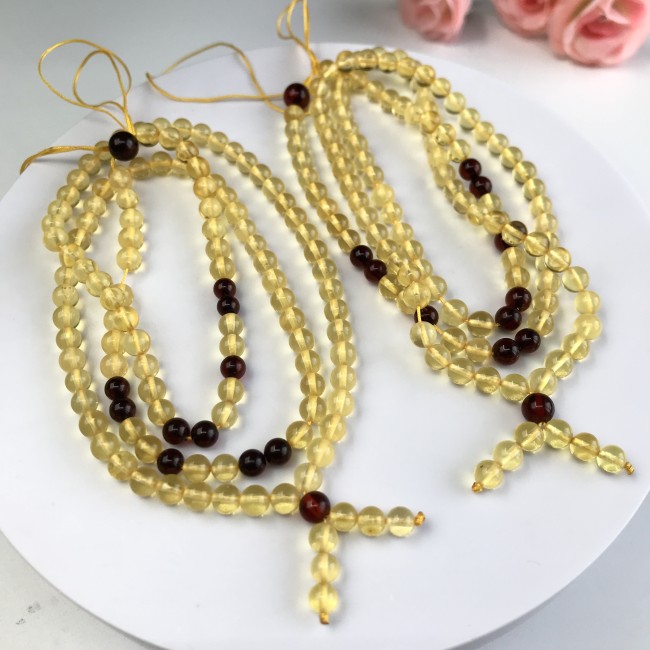 Amber Bead Chain (2 pieces)