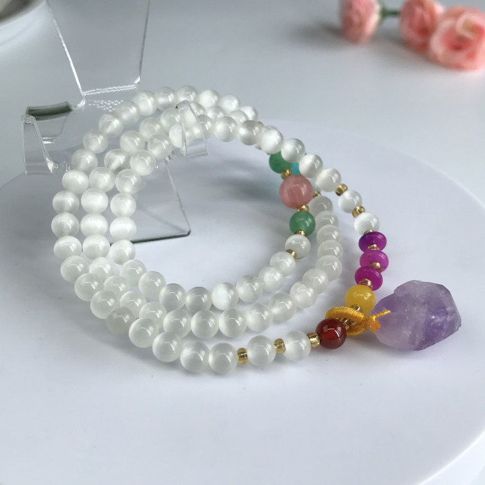 Colorful gem bead chain