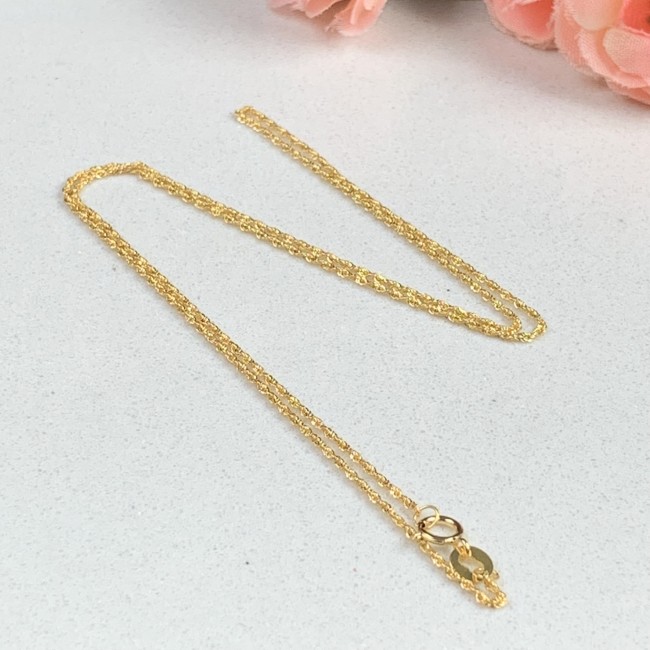 18K Gold fried dough twist chain