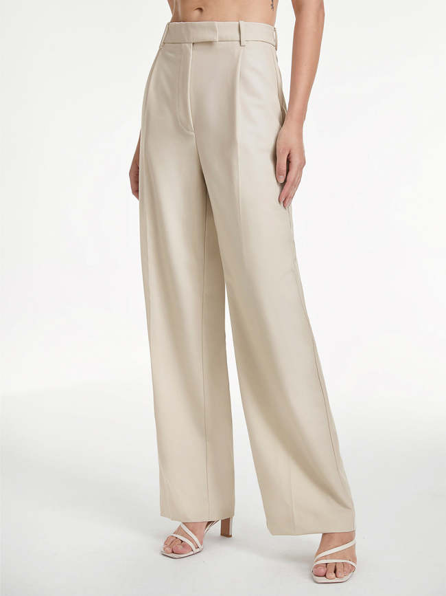 High Waisted Fit Wide Leg Dress Pants