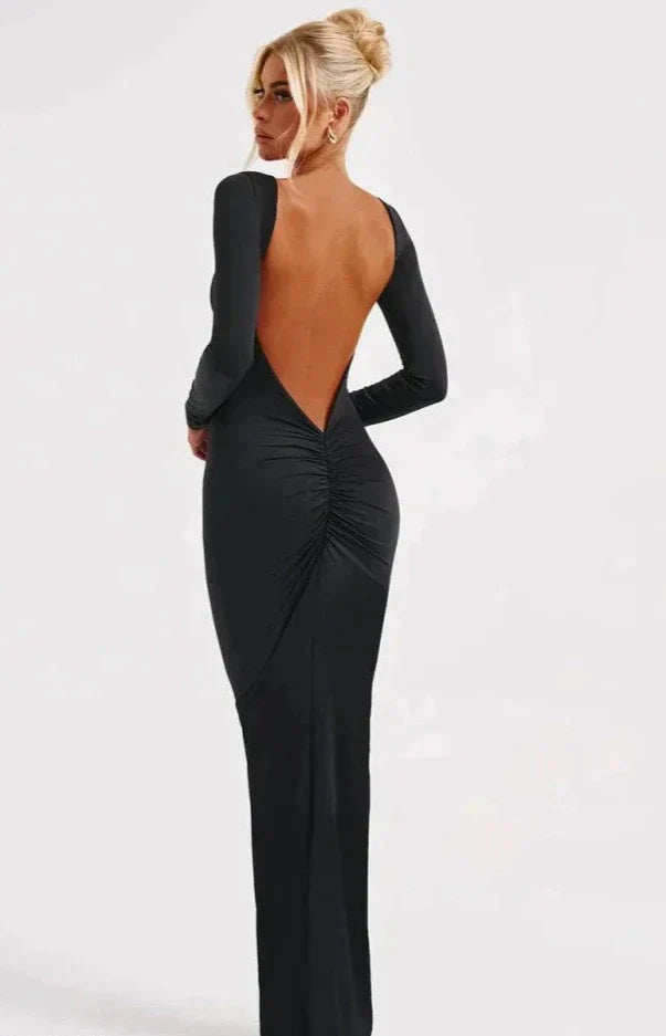 OLIVIA | PLUNGE BACK MAXI DRESS