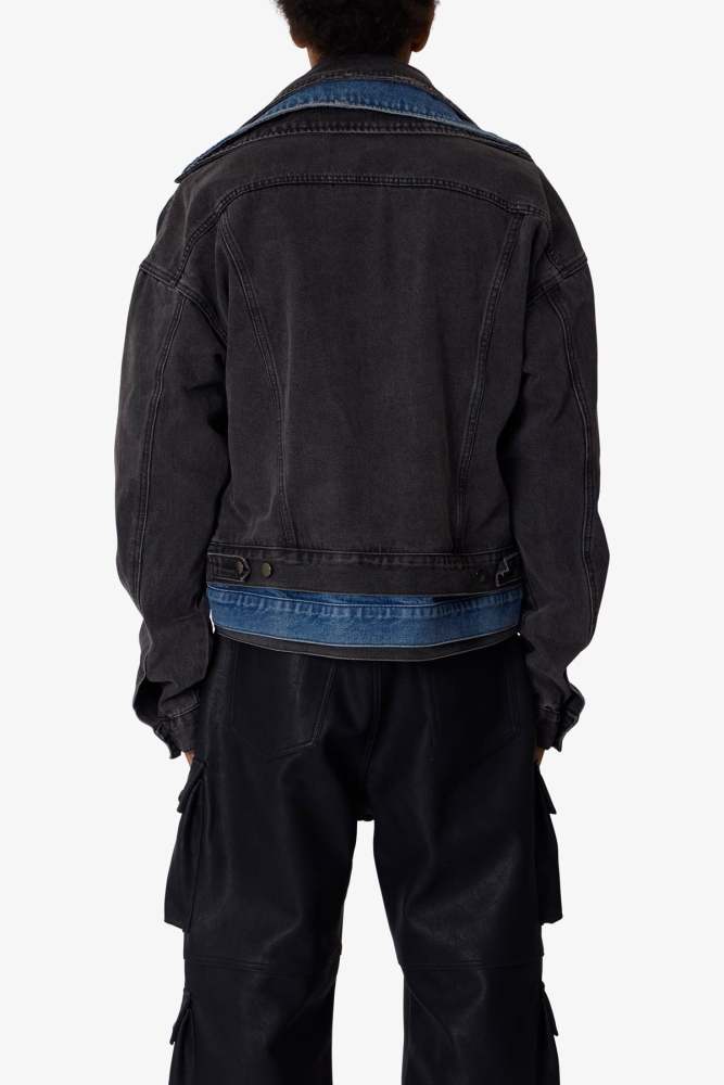 Triple Threat Trucker Jacket - Black/Blue