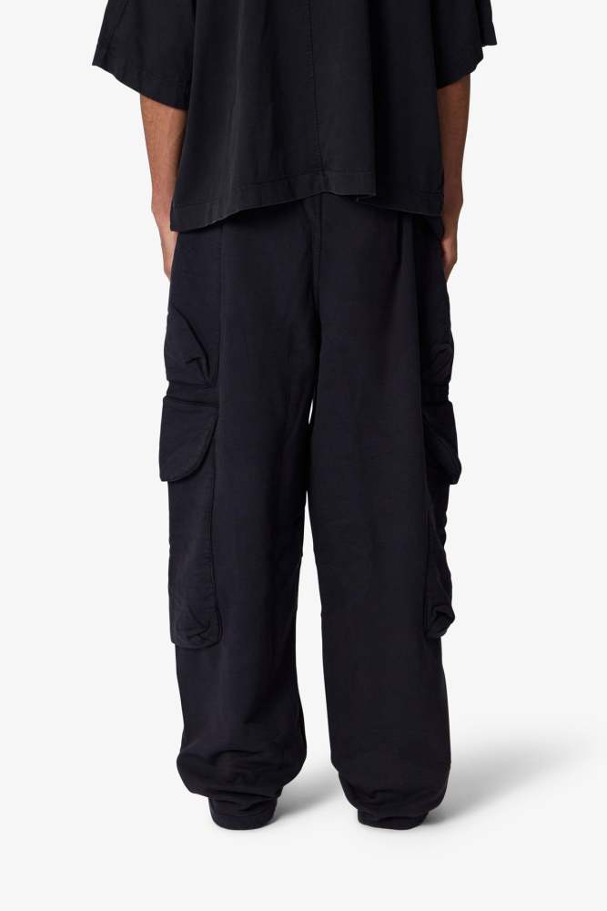 Side Cargo Pocket Sweatpants - Washed Black