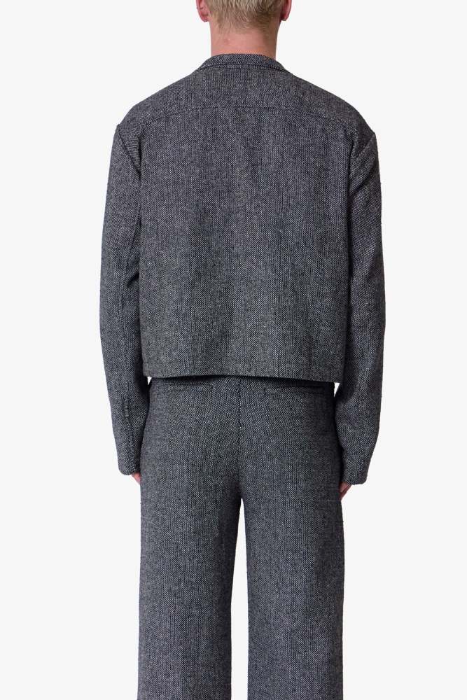 Tweed Mod Jacket - Black/Grey