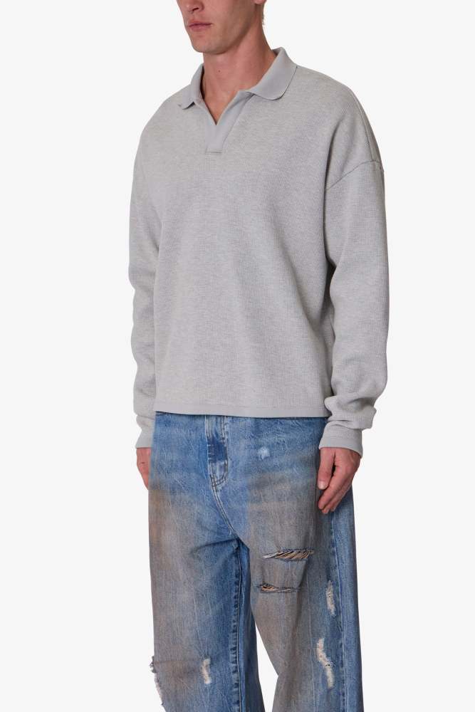 Polo Thermal L/S Shirt - Heather Grey