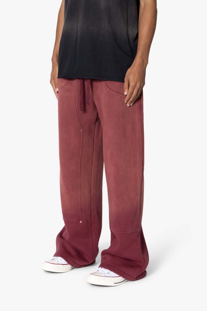 West Double Knee Sweatpants - Red
