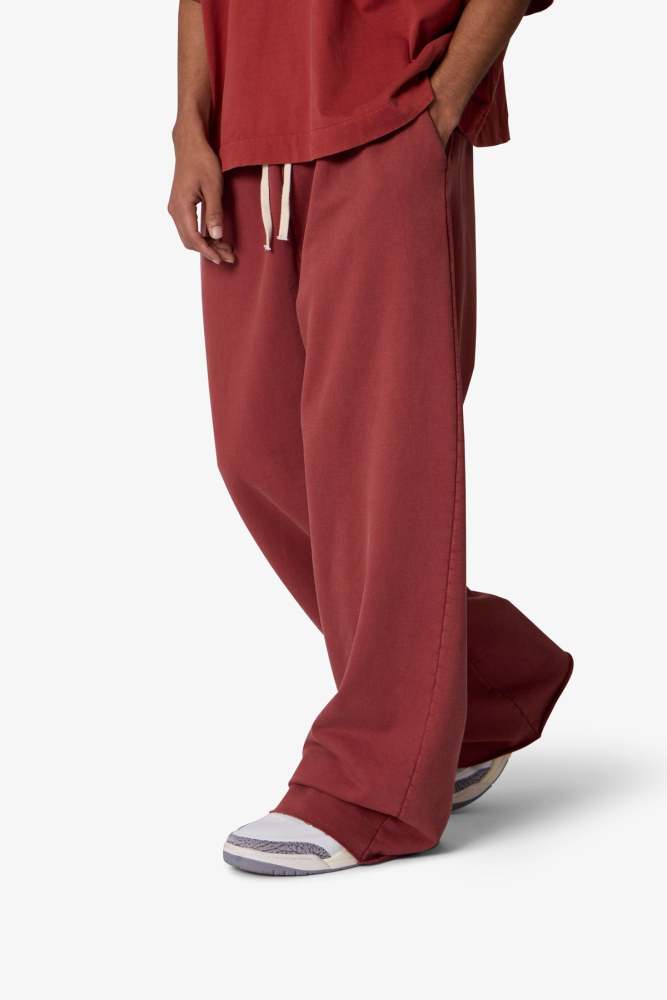 Ultra Baggy Heavy Fleece Sweatpants - Rust