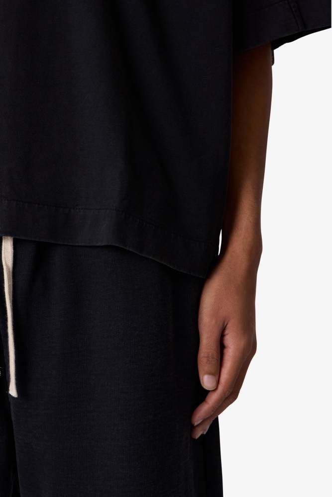 Paneled Hidden Pocket Tee - Washed Black