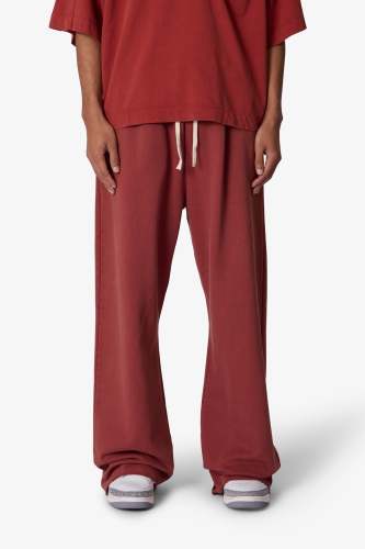 Ultra Baggy Heavy Fleece Sweatpants - Rust