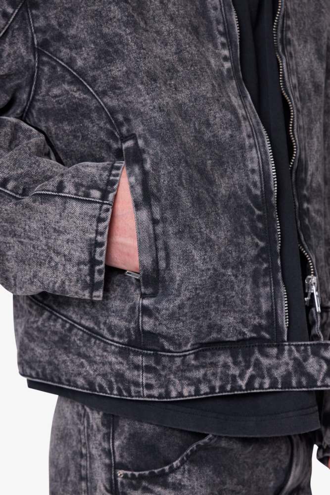 Moto Denim Jacket - Vintage Black