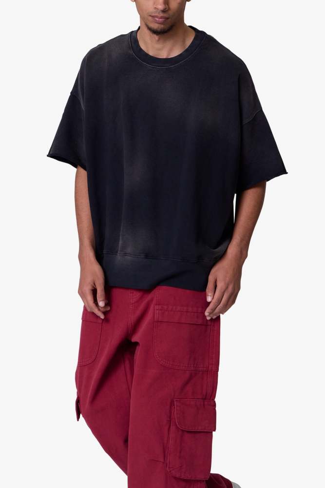 Oversized Crewneck Tee - Washed Black