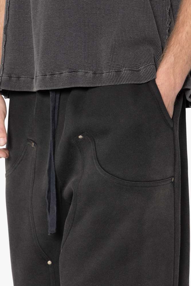 West Double Knee Sweatpants - Washed Black
