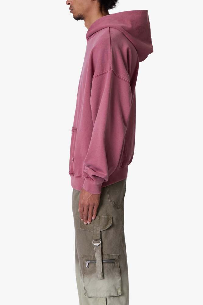 Raw Stitch Hoodie - Purple