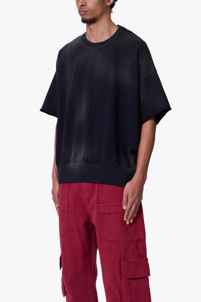 Oversized Crewneck Tee - Washed Black