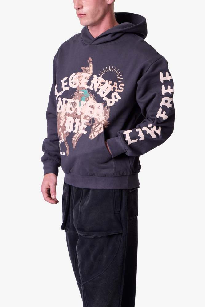 Legends Never Die Hoodie - Washed Black