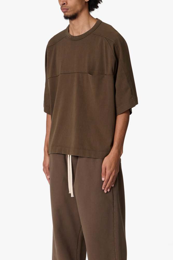 Paneled Hidden Pocket Tee - Olive