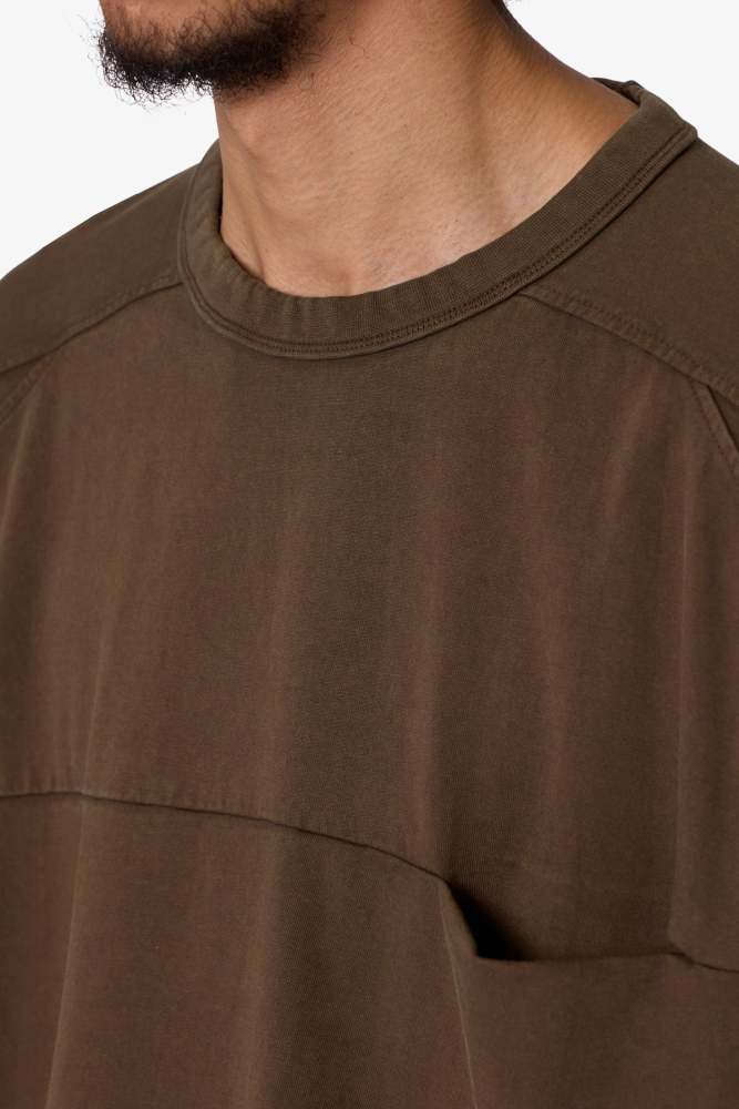 Paneled Hidden Pocket Tee - Olive