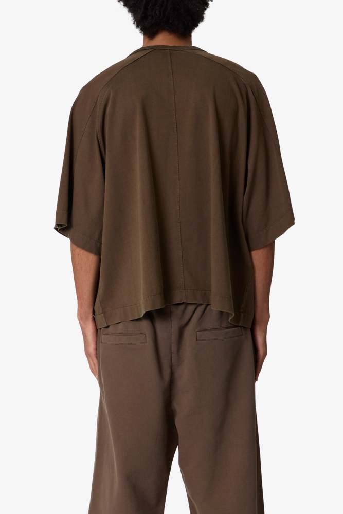 Paneled Hidden Pocket Tee - Olive