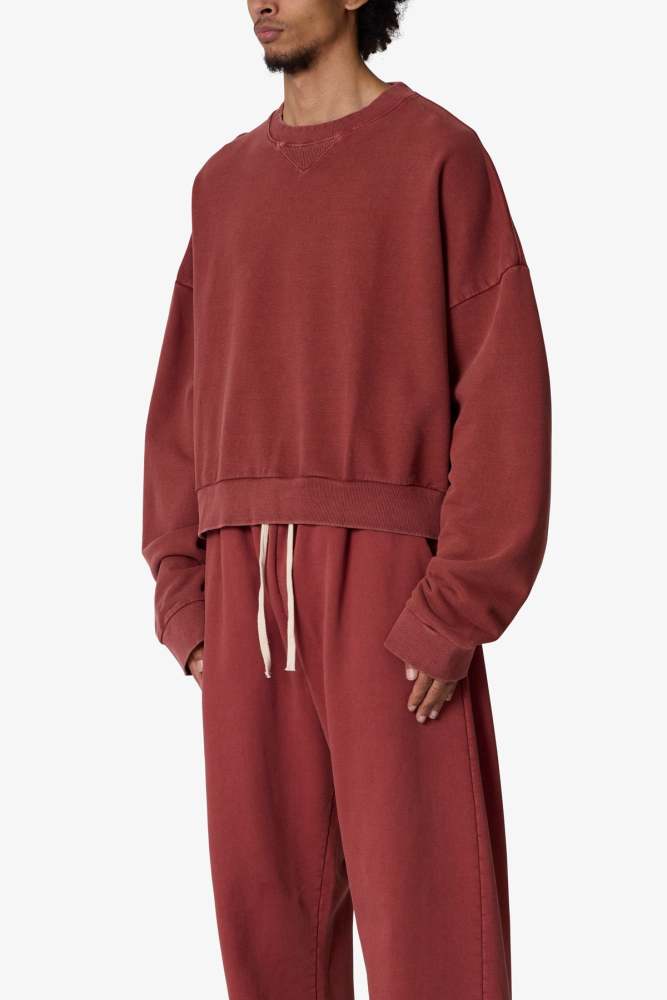 Cropped Crewneck - Rust