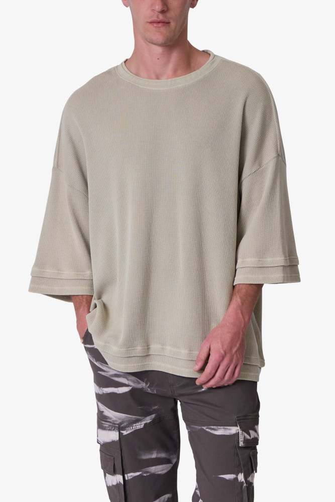 Double Layer Acid Washed Tee - Earth