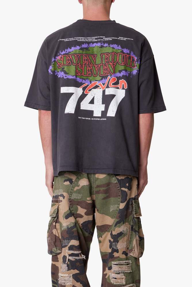 Snake 747 Printed Tee - Washed Black