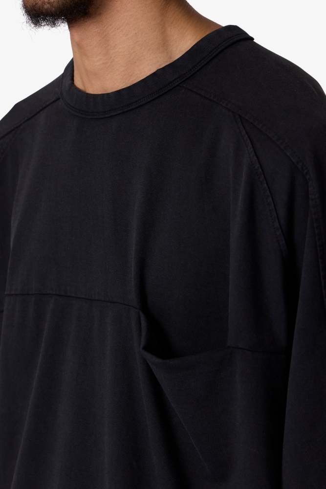 Paneled Hidden Pocket Tee - Washed Black