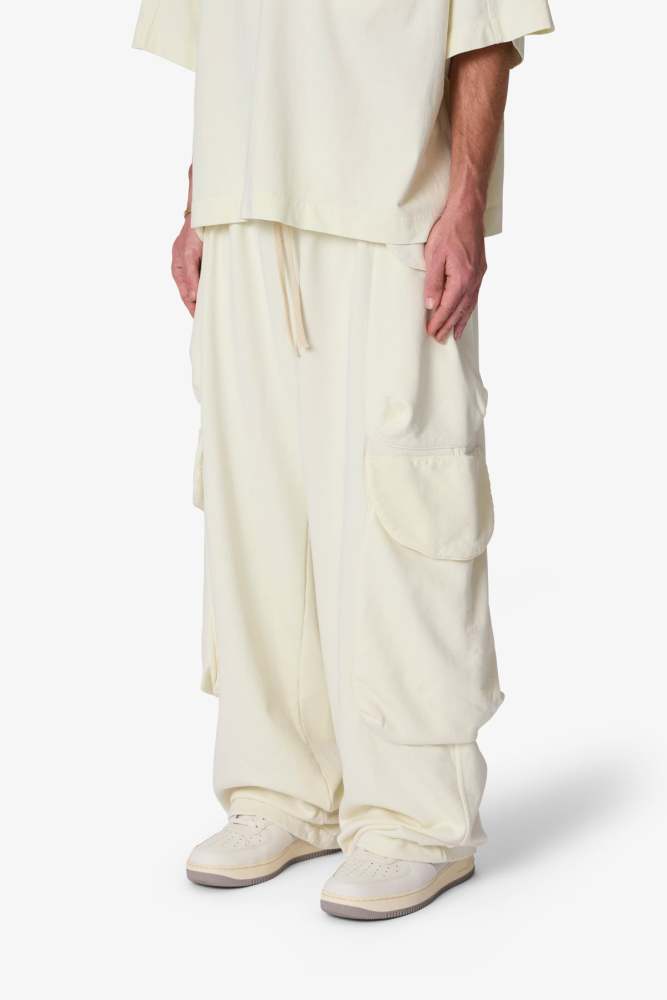 Side Cargo Pocket Sweatpants - Off White