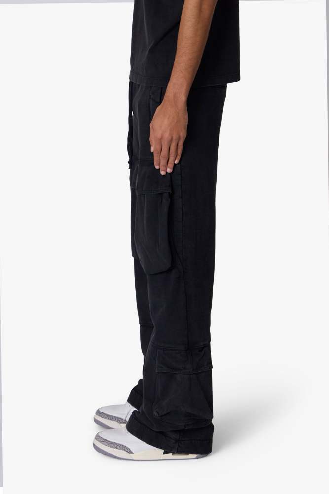 Front Cargo Sweatpants - Washed Black