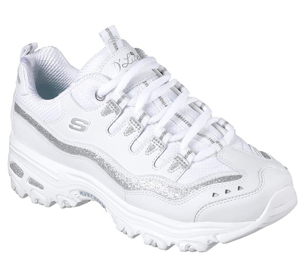 Skechers Women D'Lites - Now and Then White/Sliver