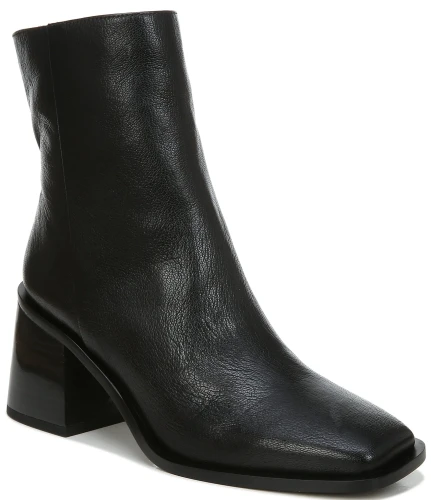 Winnie Leather Square Toe Booties