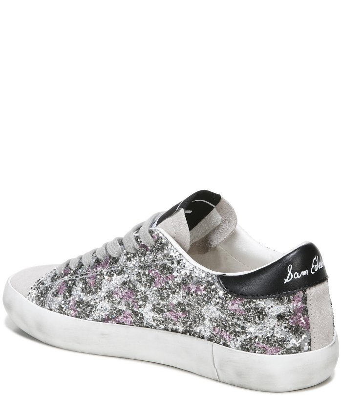 Girls' Aubrie Mini Animal Print Glitter Lace-Up Sneakers (Youth)