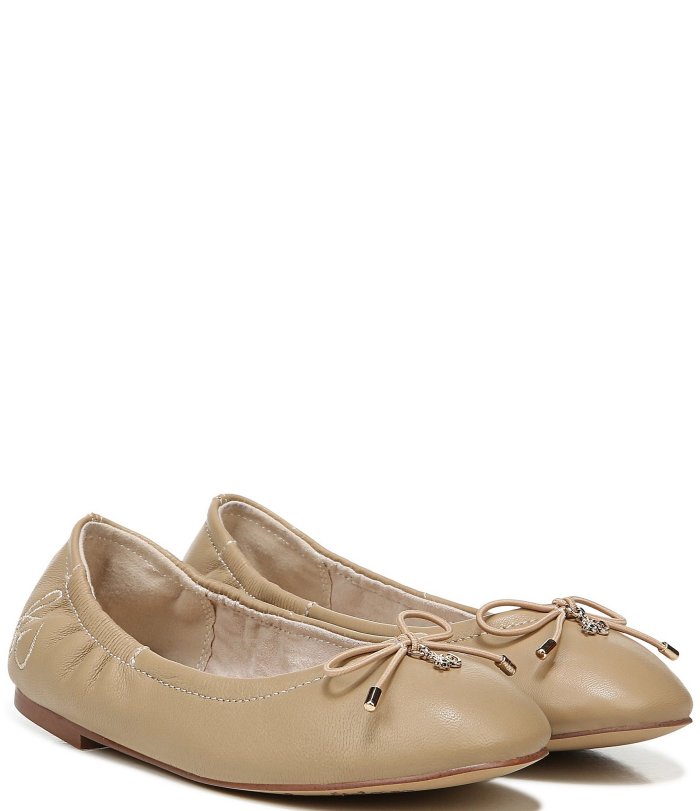 Girls' Felicia Mini Leather Bow Detail Ballet Flats (Toddler)