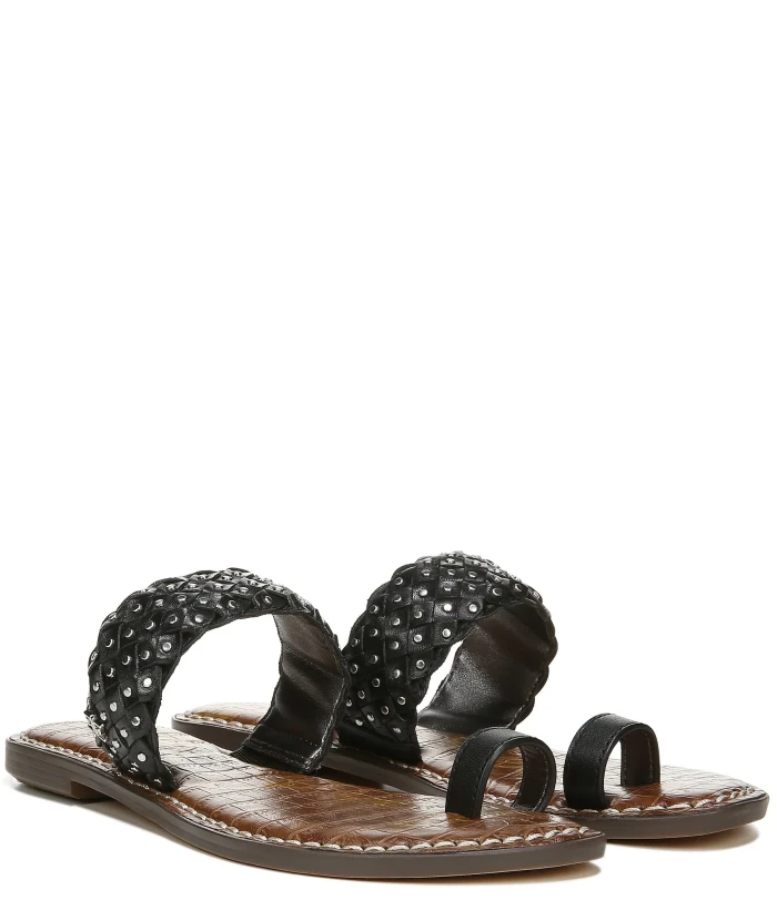 Germaine Woven Leather Toe Loop Sandals