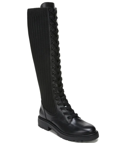 Lila Tall Lug Sole Lace-Up Combat Sock Boots