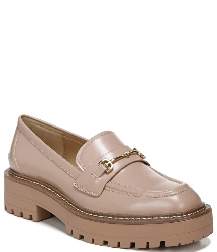 Laurs Leather Bit Buckle Lug Sole Loafers