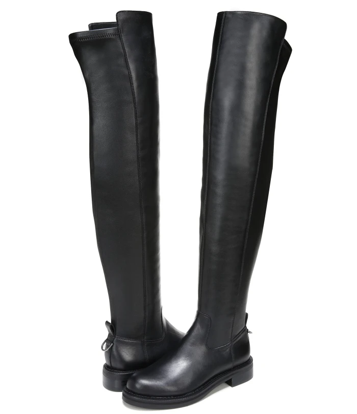 Narisa Leather And Gore Over-The-Knee Zipper Boots