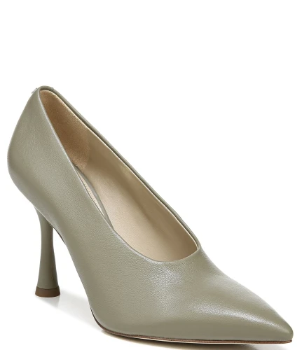 Hilton High Vamp Leather Pointed Toe Pumps