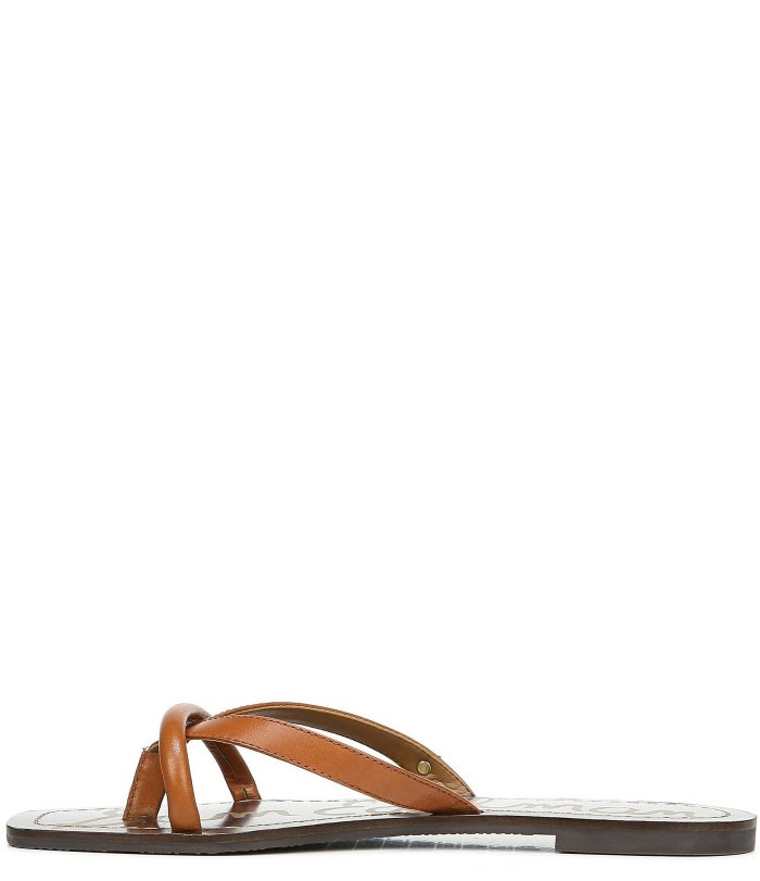 Abbey Leather Square Toe Thong Sandals