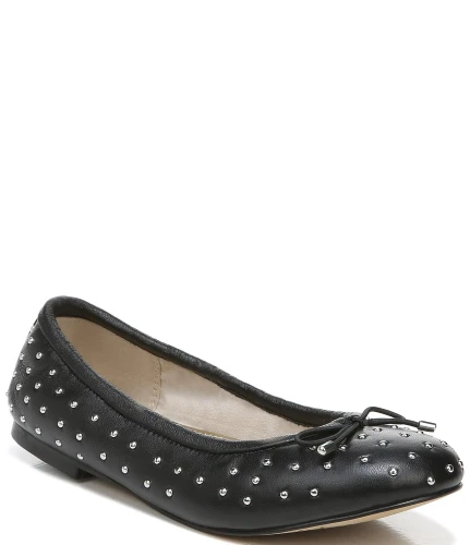 Girls' Fiona Mini Studded Leather Bow Detail Ballet Flats (Toddler)