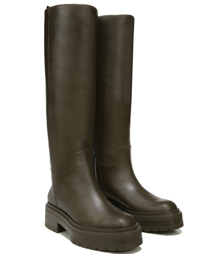 Larina Tall Waterproof Leather Lug Sole Boots
