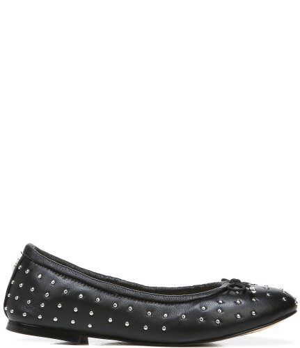 Girls' Fiona Mini Studded Leather Bow Detail Ballet Flats (Youth)