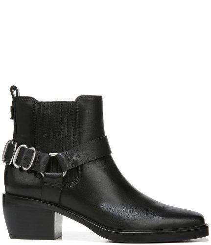 Bellamie Leather Western Square Toe Pull-On Booties