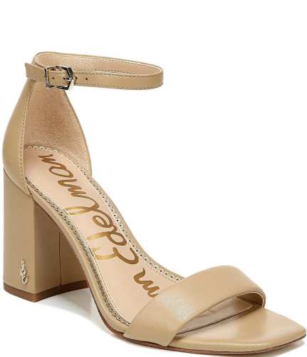Daniella Leather Block Heel Square Toe Dress Sandals