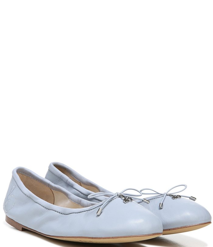 Felicia Leather Bow Detail Ballet Flats