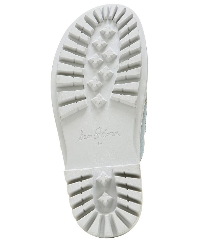Eliana Denim Double Banded Lug Sole Slide Sandals